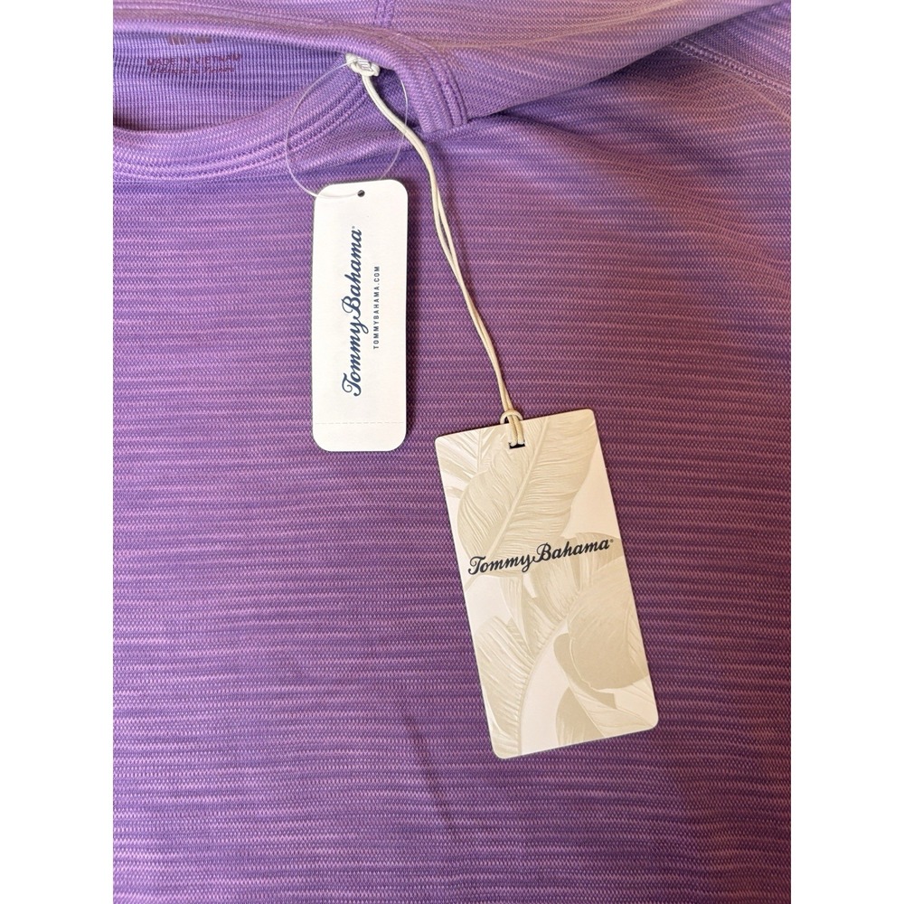 NWT Tommy Bahama IslandZone SzM Crew Neck T-Shirt Paradise Isles Dark Purple - Picture 3 of 8